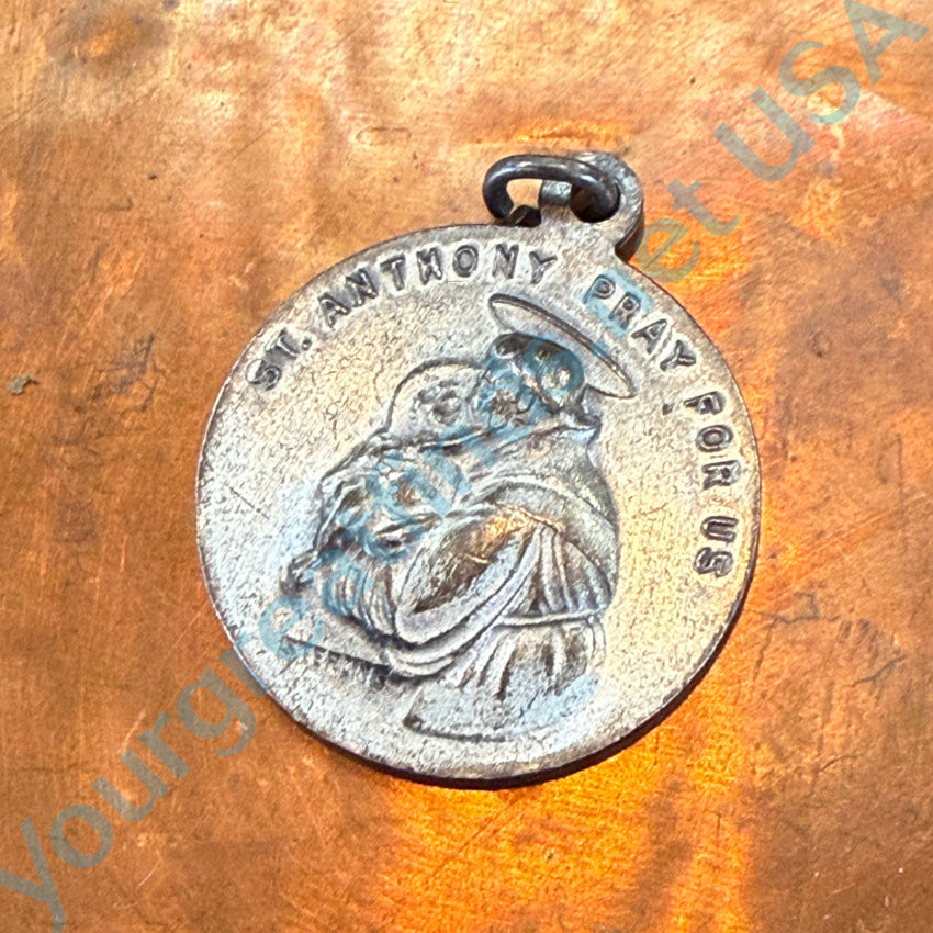 Vintage Solid Sterling St. Francis Anthony Devotional Pendant Pendant