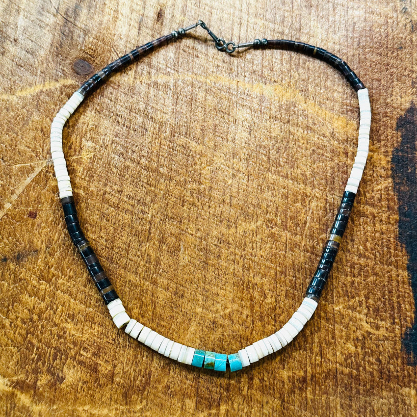 Vintage Southwestern Heishi Bead Necklace Turquoise Apparel & Accessories