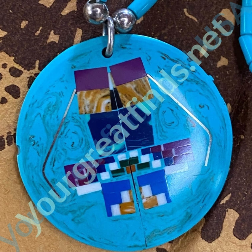 Vintage Southwestern Micro Mosaic Bug Necklace Yourgreatfinds