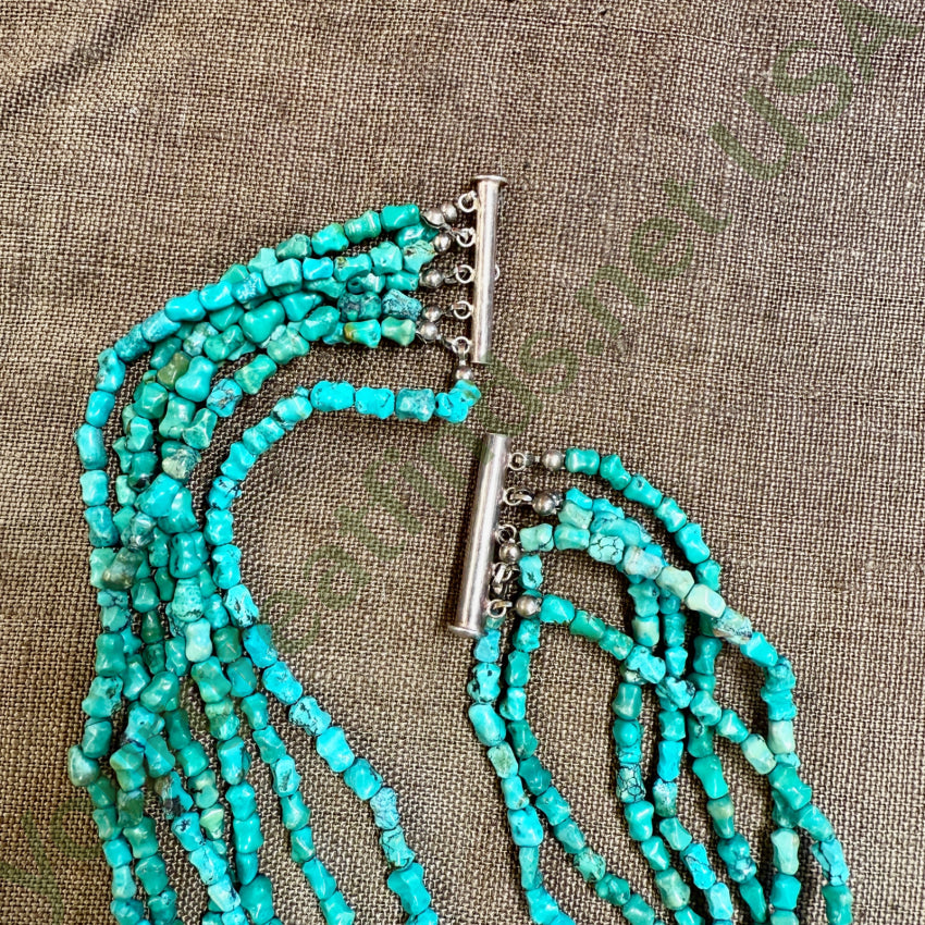 Vintage Southwestern Seven Strand Turquoise Necklace