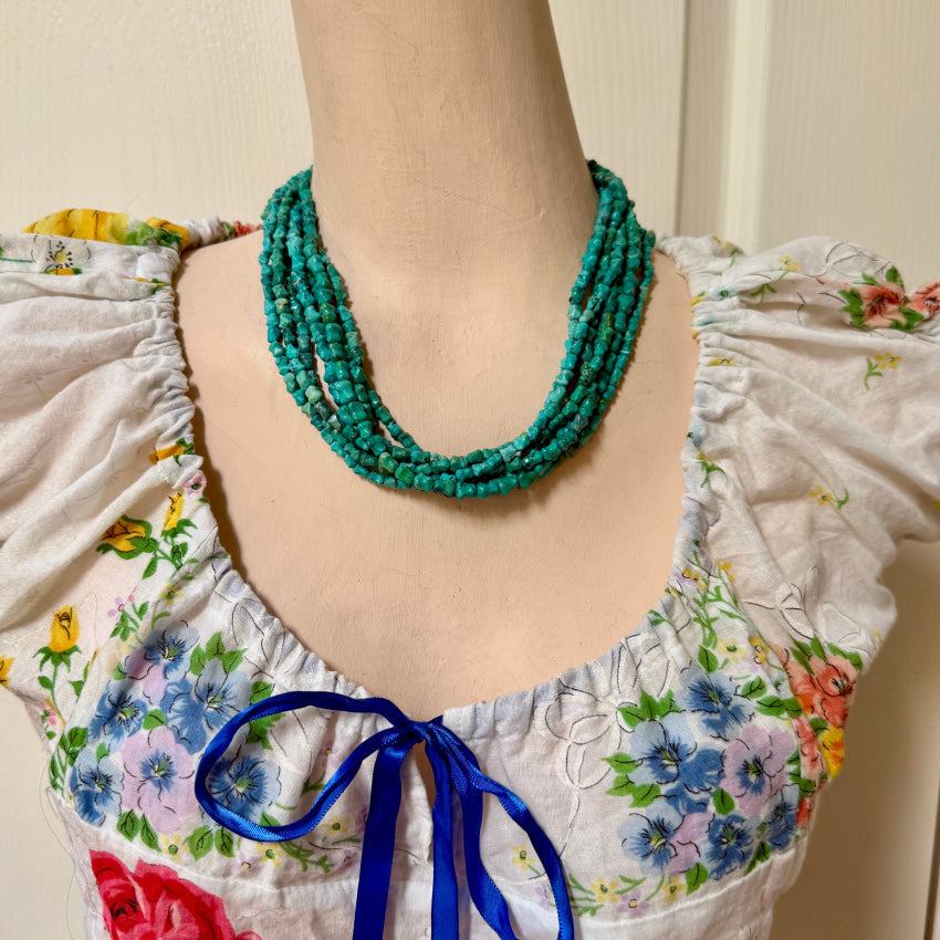 Vintage Southwestern Seven Strand Turquoise Necklace