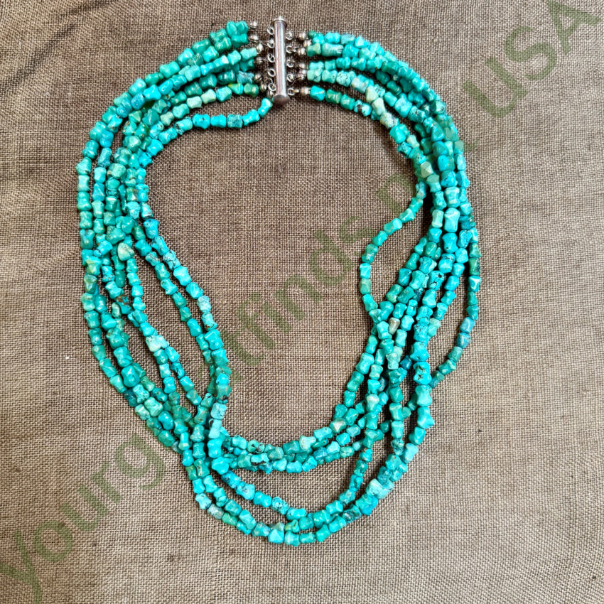 Vintage Southwestern Seven Strand Turquoise Necklace