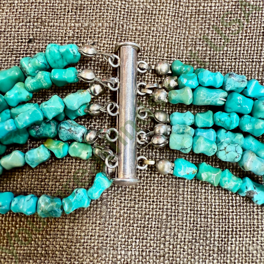 Vintage Southwestern Seven Strand Turquoise Necklace