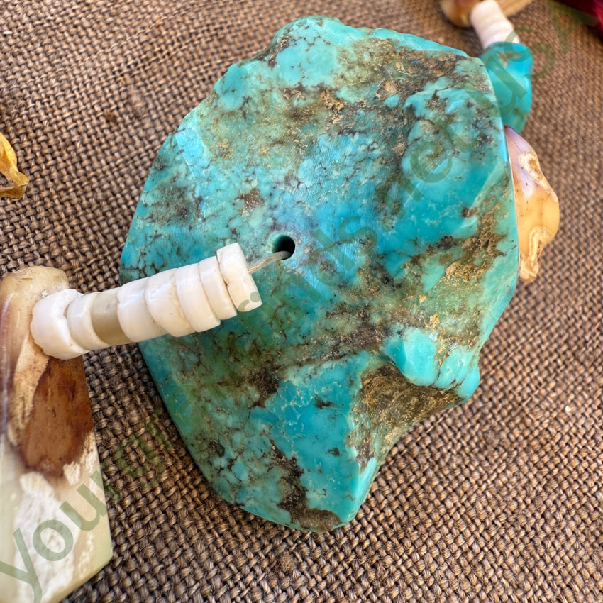 Vintage Southwestern Shell & Turquoise Chunky Necklace necklace