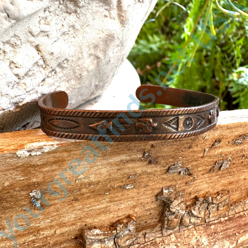 Vintage Southwestern Solid Copper Cuff Bracelet Bracelet