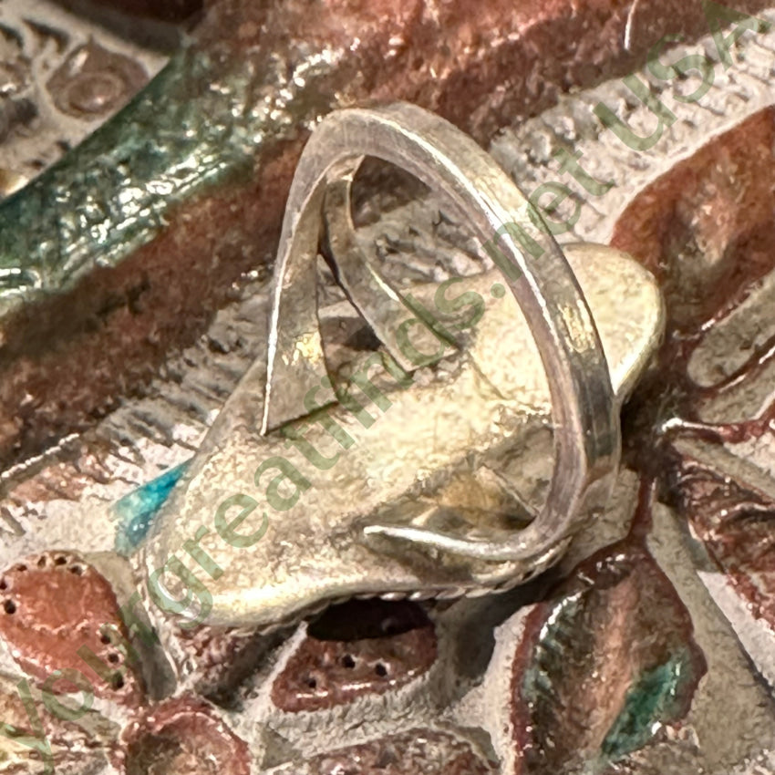 Vintage Southwestern Sterling Silver 4 Stone Onyx Ring Size 6 3/4