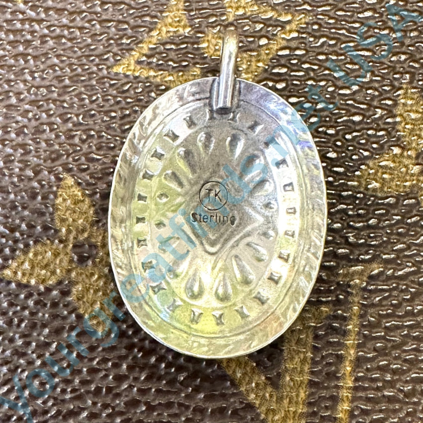 Vintage Southwestern Sterling Silver Channel Inlay Pendant