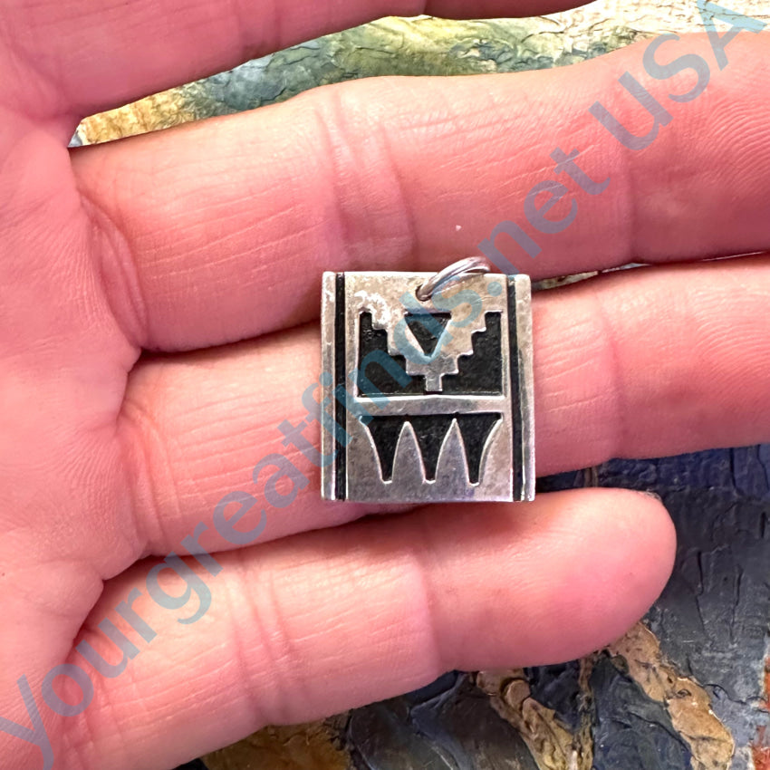 Vintage Southwestern Sterling Silver Overlay Pendant Pendant