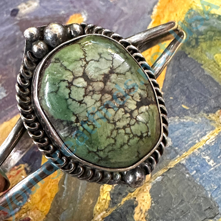 Vintage Southwestern Sterling Silver & Spider Web Turquoise Bracelet Bracelet