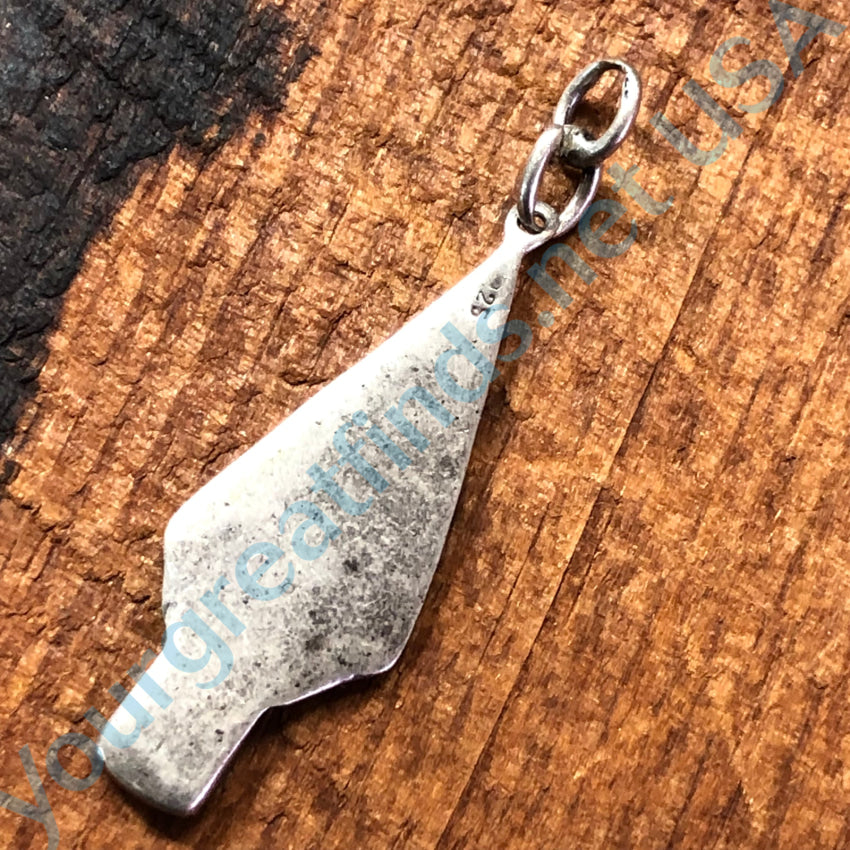 Vintage Southwestern Sterling Silver & Turquoise Arrowhead Pendant Pendant