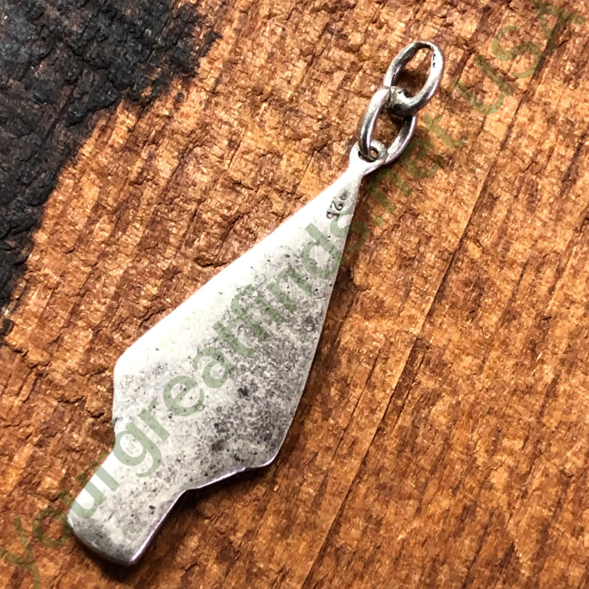 Vintage Southwestern Sterling Silver & Turquoise Arrowhead Pendant Pendant