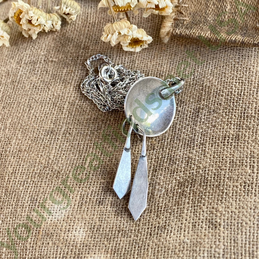 Vintage Southwestern Sterling Silver Turquoise Concho Necklace