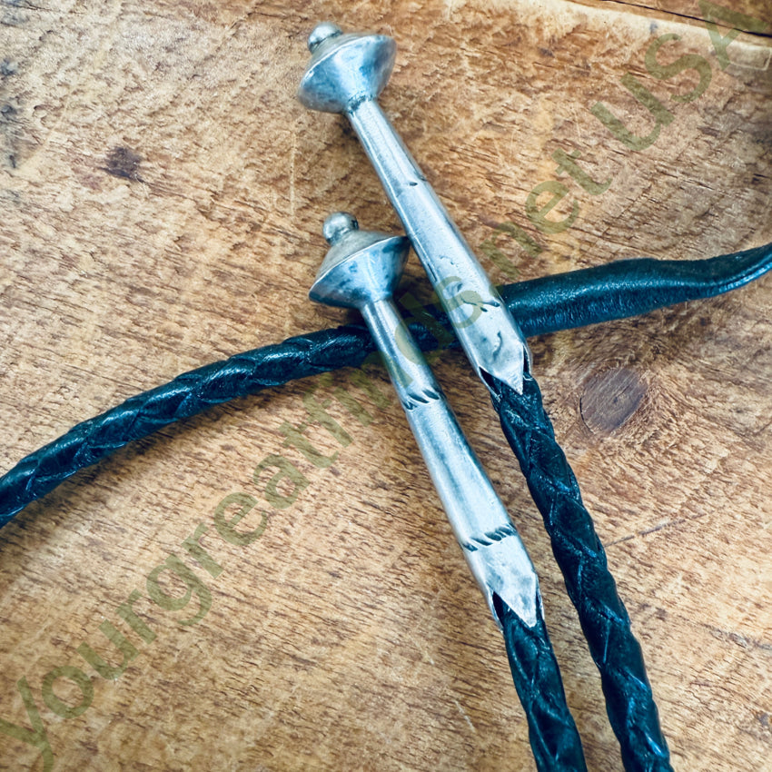 Vintage Southwestern Sterling Silver Turquoise Inlay Bolo Tie bolo tie