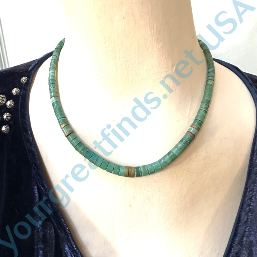 Vintage Southwestern Turquoise Heishi Choker Necklace Necklace