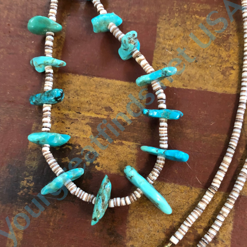 Vintage Heishi Beads store and Turquoise Nugget Necklace