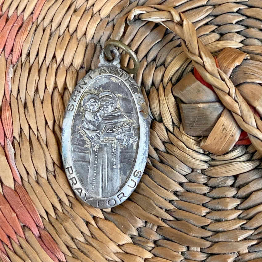 Vintage St. Anthony Devotional Metal / Pendant in Sterling Silver Yourgreatfinds
