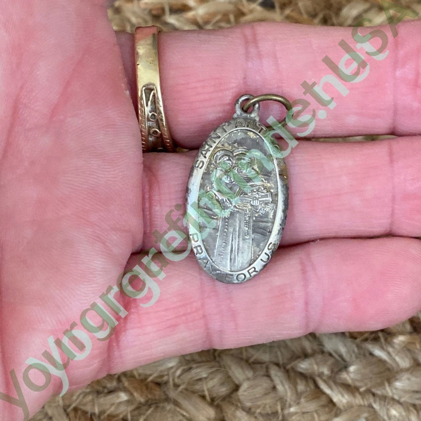 Vintage St. Anthony Devotional Metal / Pendant in Sterling Silver Yourgreatfinds