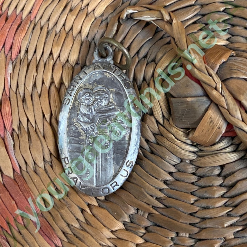 Vintage St. Anthony Devotional Metal / Pendant in Sterling Silver Yourgreatfinds