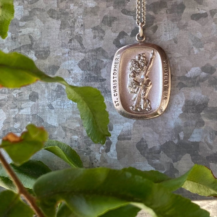 Vintage St. Christopher Necklace in Sterling Silver Yourgreatfinds
