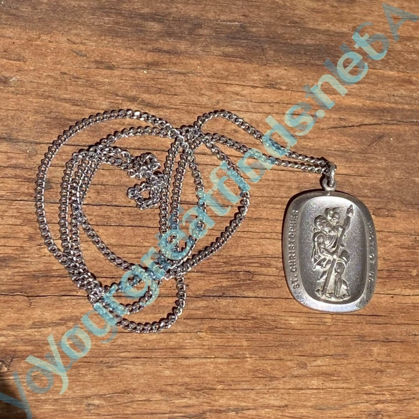 Vintage St. Christopher Necklace in Sterling Silver Yourgreatfinds