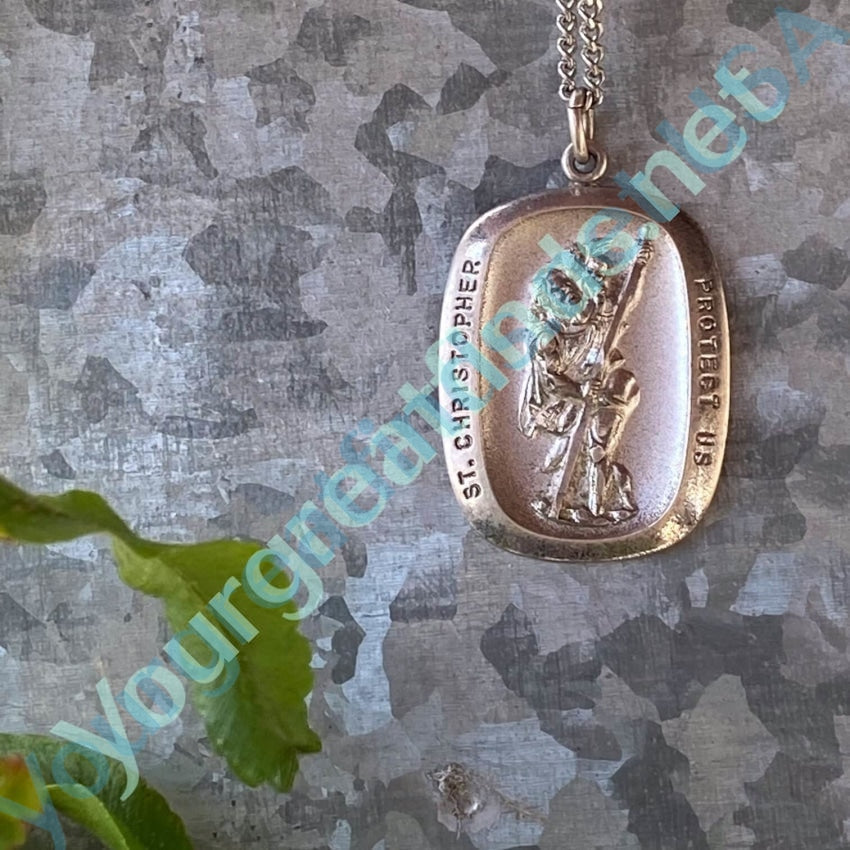 Vintage St. Christopher Necklace in Sterling Silver Yourgreatfinds