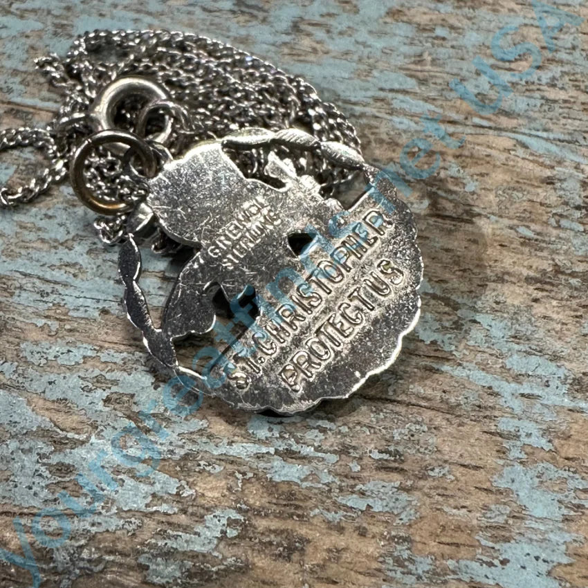 Vintage Christopher Necklace Sterling Silver – Yourgreatfinds