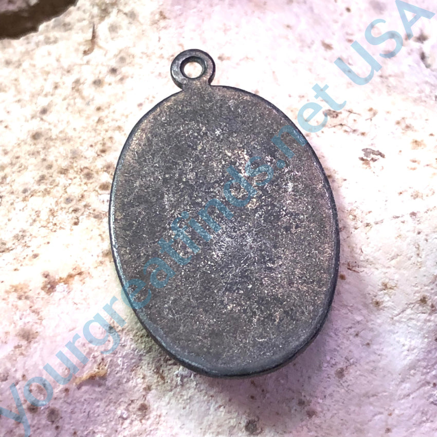 Vintage St. Christopher Pendant With Thick Black Patina Pendant