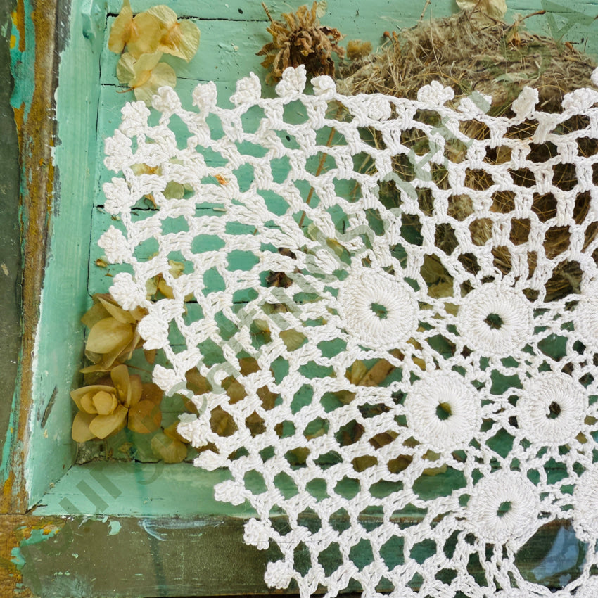 Vintage Star Shaped Hand Crochet Doily doily