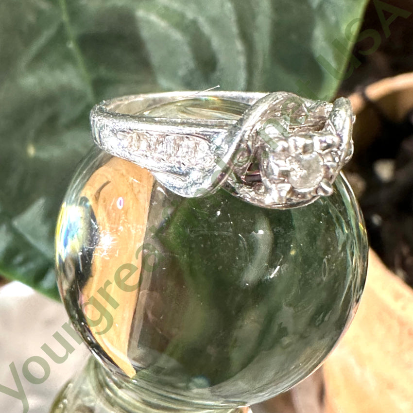 Vintage Sterling Silver .20Ct Diamond Ring Size 7