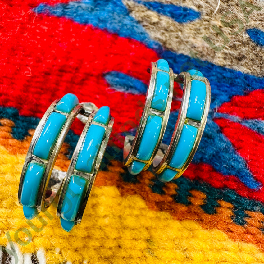 Vintage Sterling Silver 3 Feather Pierced Earrings Southwestern