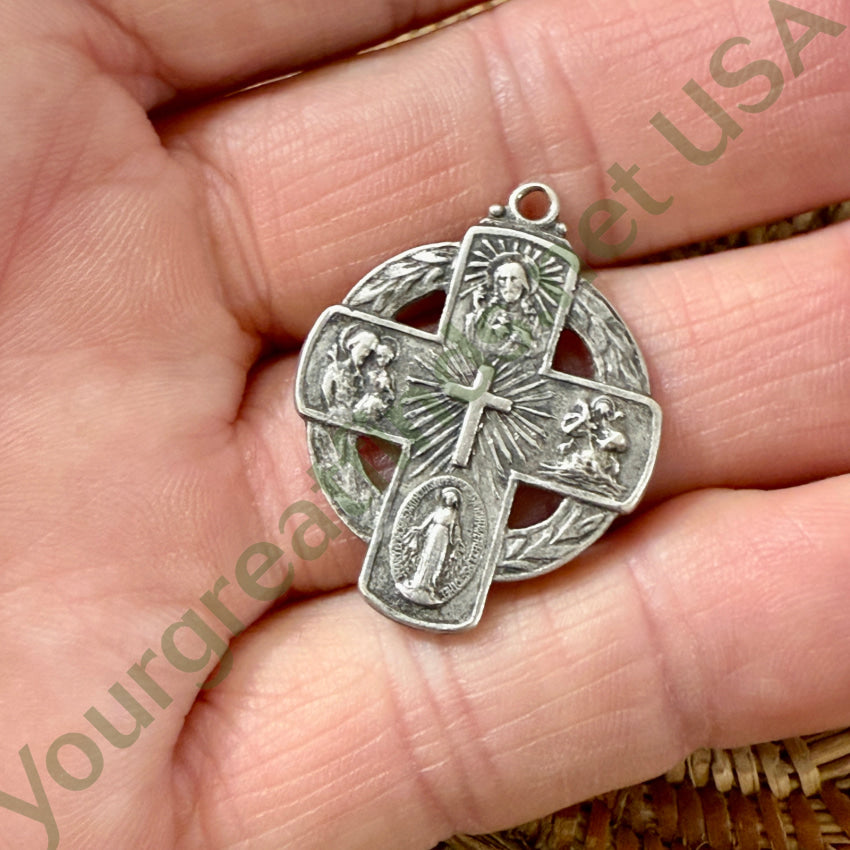 Vintage Sterling Silver 4 Way Cross Pendant pendant