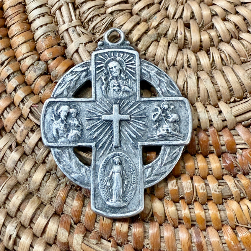 Vintage Sterling Silver 4 Way Cross Pendant pendant