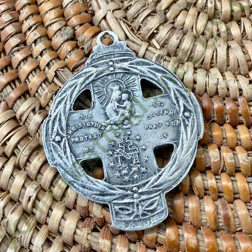 Vintage Sterling Silver 4 Way Cross Pendant pendant