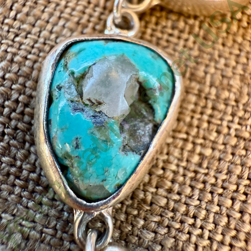 Vintage Sterling Silver 6 Stone Turquoise Bracelet bracelet