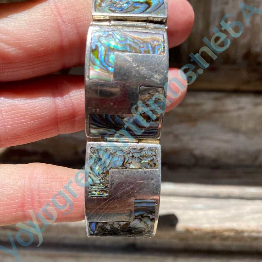 Vintage Sterling 925 Taxco popular Abalone Bracelet