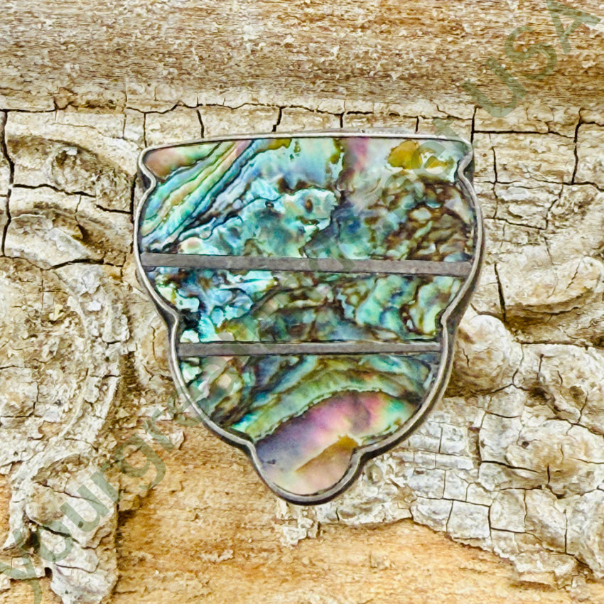 Vintage Sterling Silver & Abalone Pillbox Pill Box Mexico pillbox