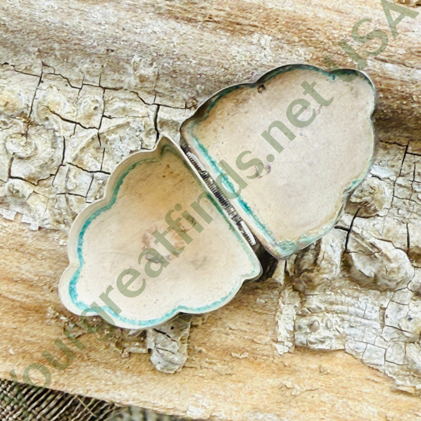 Vintage Sterling Silver & Abalone Pillbox Pill Box Mexico pillbox