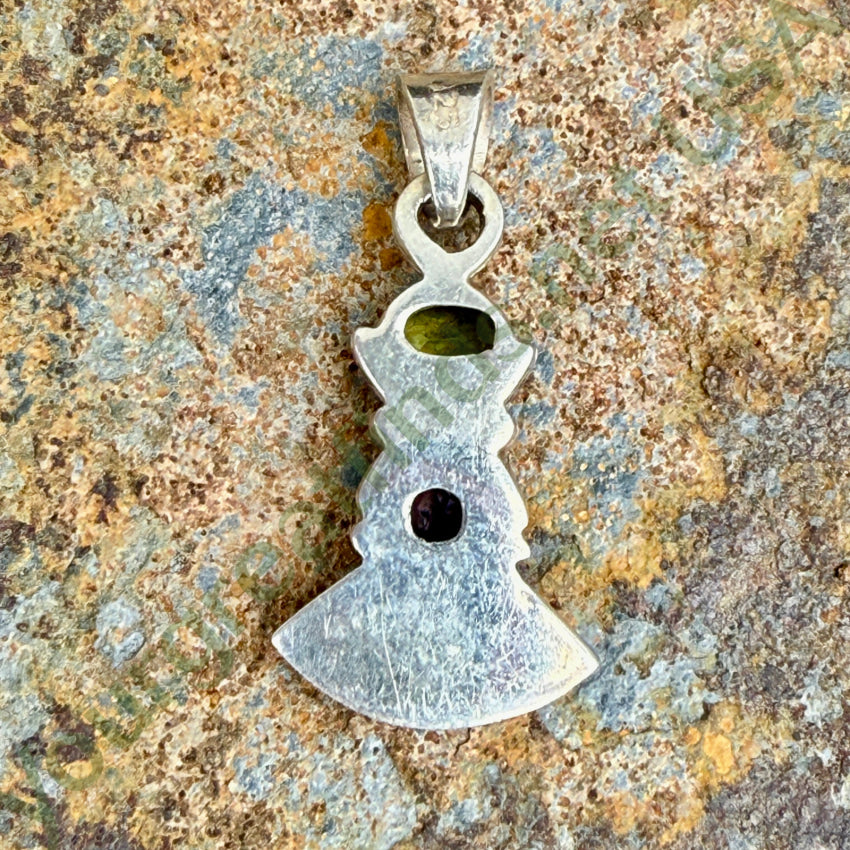Vintage Sterling Silver Amethyst & Peridot Pendant pendant