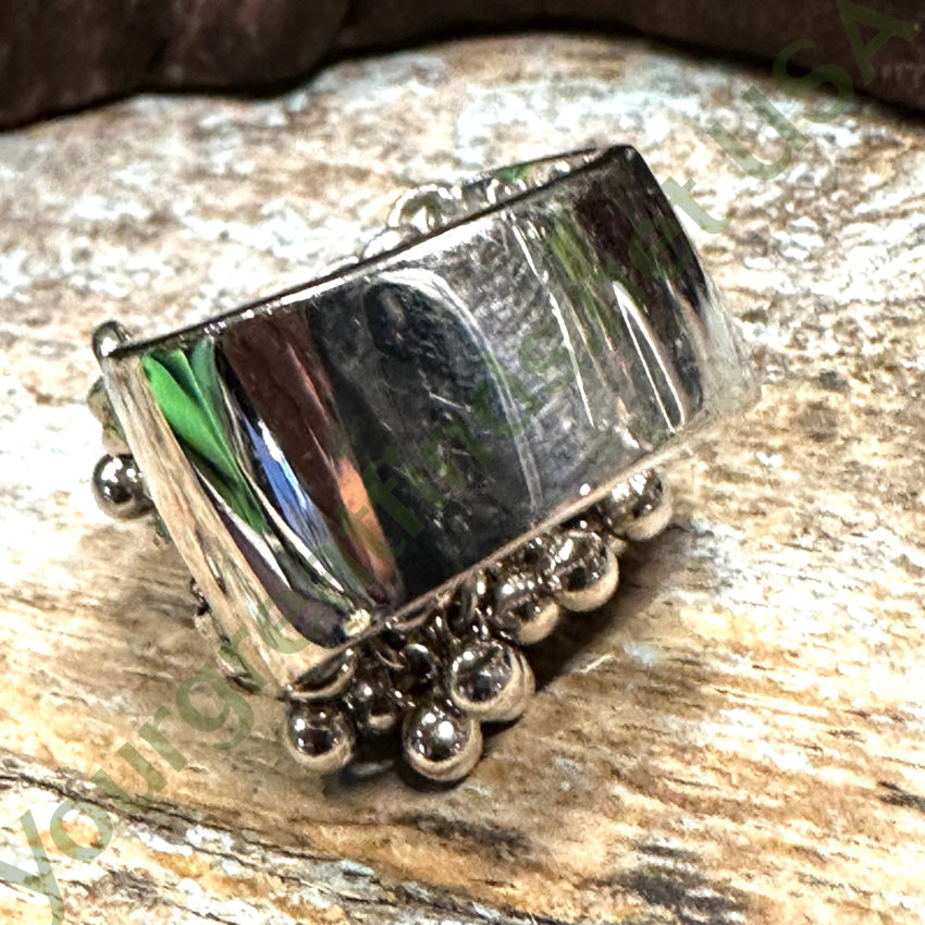 Vintage Sterling Silver Balls & Chains Ring 7.5