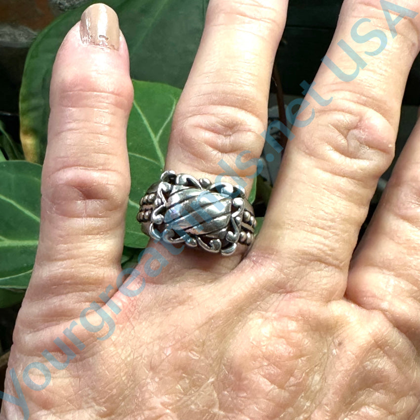 Vintage Sterling Silver Baroque Inspired Ring Size 9