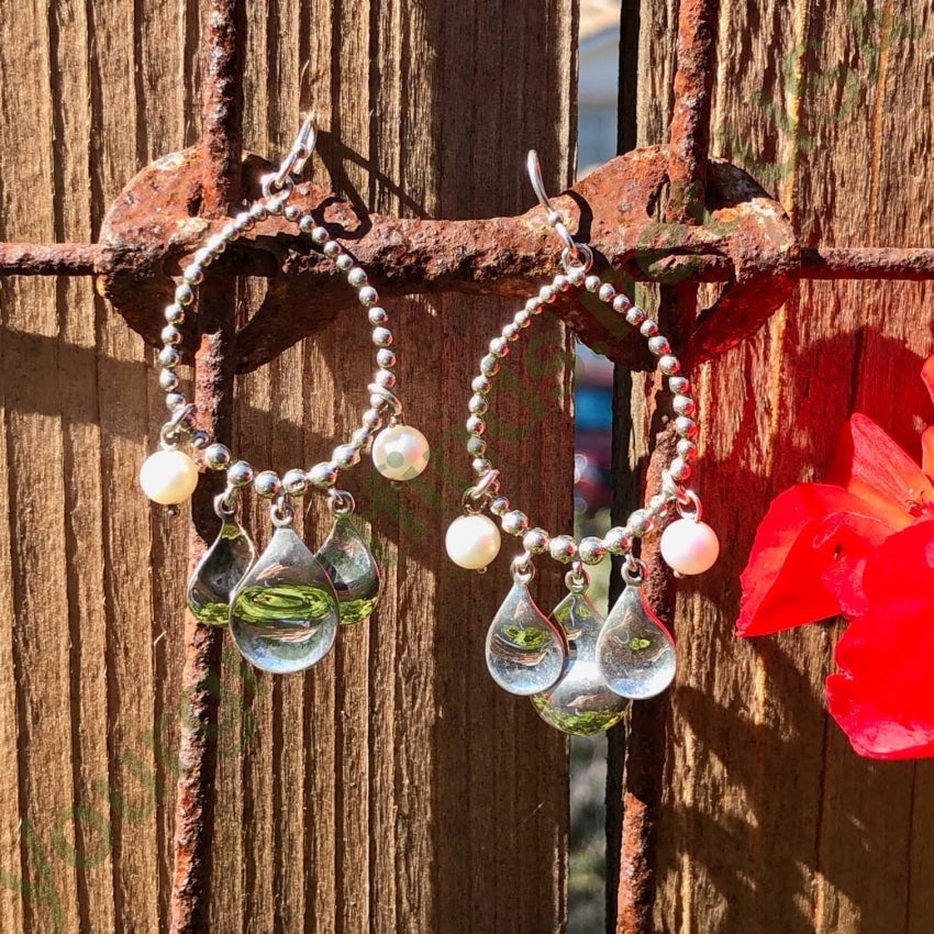 Vintage Sterling Silver Beaded Hoop Earrings Pearls Yourgreatfinds