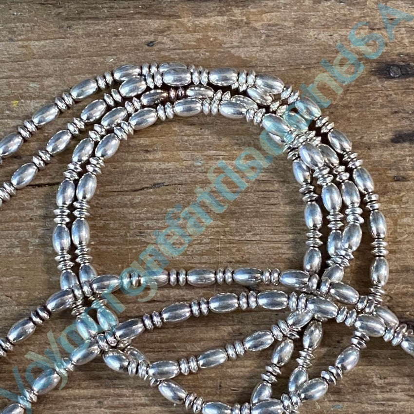 Vintage Sterling Silver Beaded Necklace 30 Inches Long Yourgreatfinds