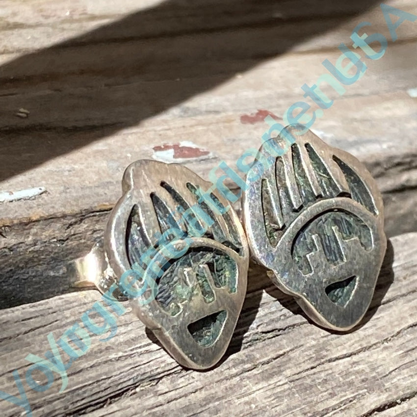 Vintage Sterling Silver Bear Track Earrings Hopi Jay Honyaktewa Yourgreatfinds