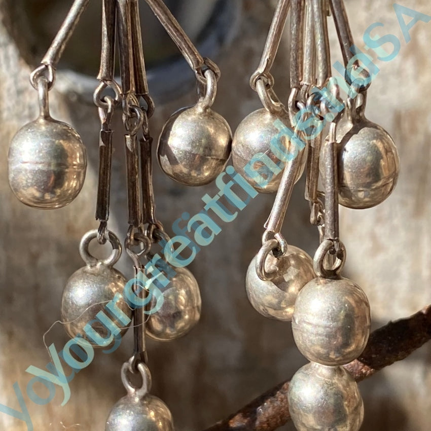 Vintage Sterling Silver Bench Bead Earrings Yourgreatfinds