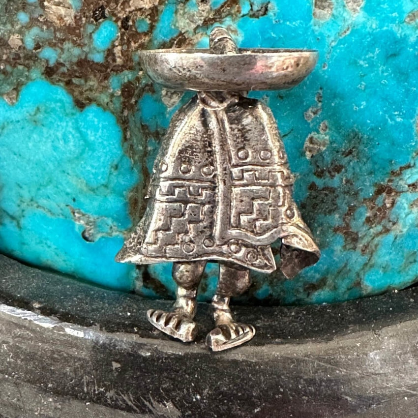 Vintage Sterling Silver Big Feet Mexican Souvenir Pin