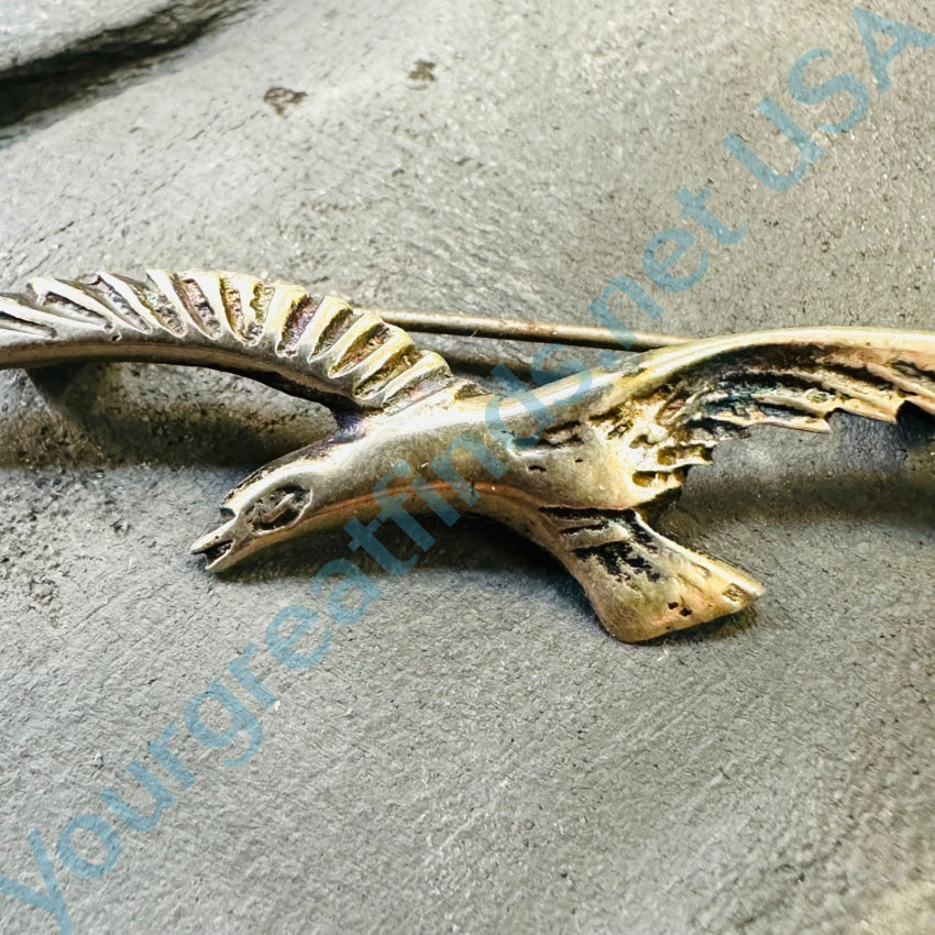 Vintage Sterling Silver Bird In Flight Pin Mexico