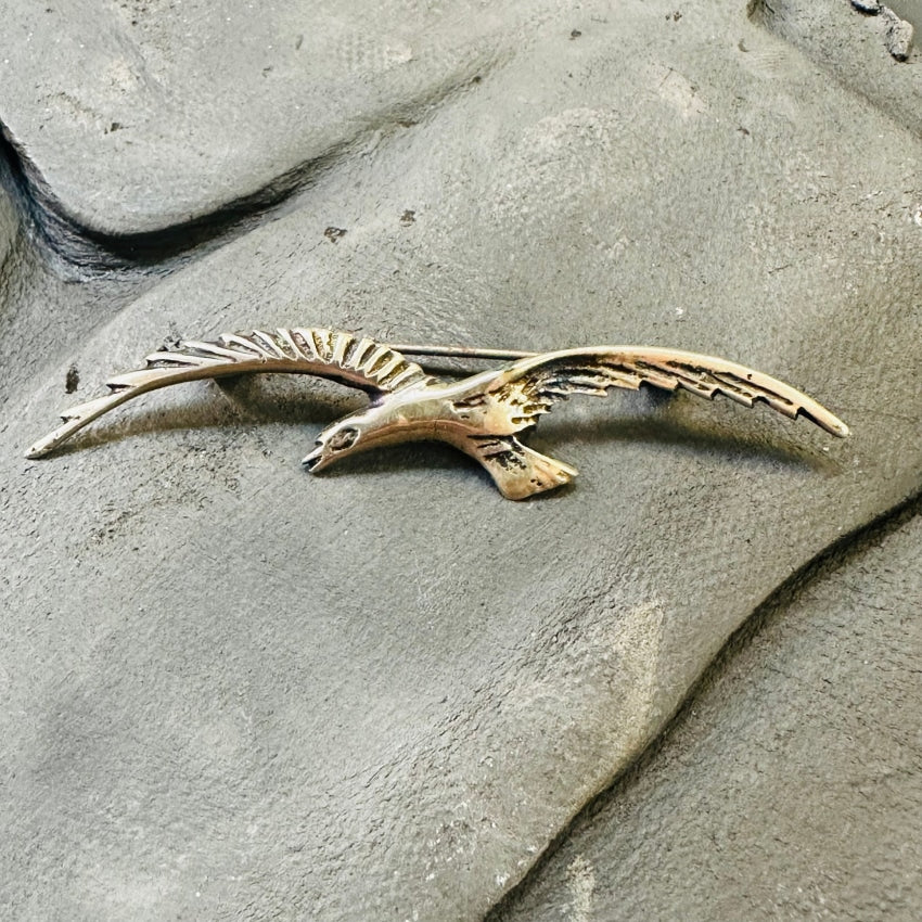 Vintage Sterling Silver Bird In Flight Pin Mexico