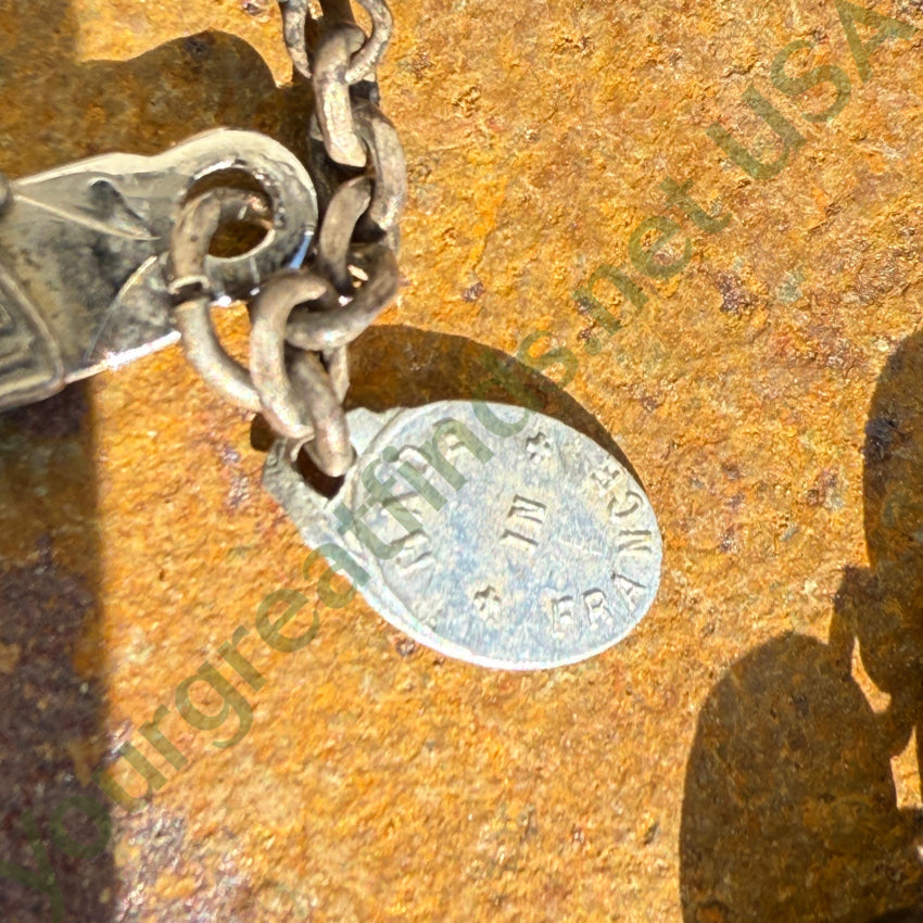 Vintage Sterling Silver & Black Coco Bead Mourning Rosary Original Tags rosary necklace