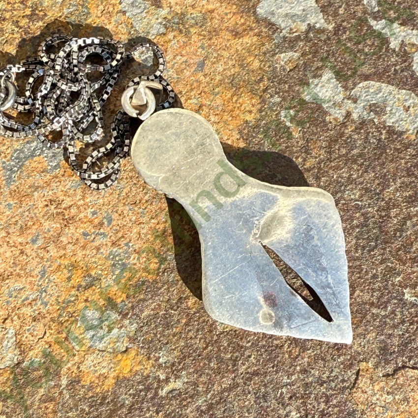 Vintage Sterling Silver & Black Onyx Pendant Chain Necklace necklace