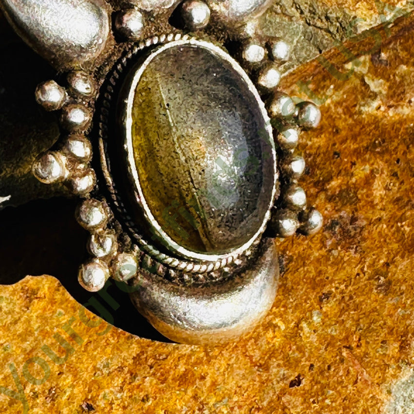 Vintage Sterling Silver Blue Rainboe Moonstone Pendant Pendant